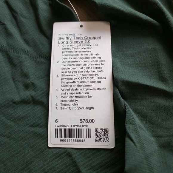 Lululemon Swiftly Tech cropped long sleeve shirt - Picture 3 of 3